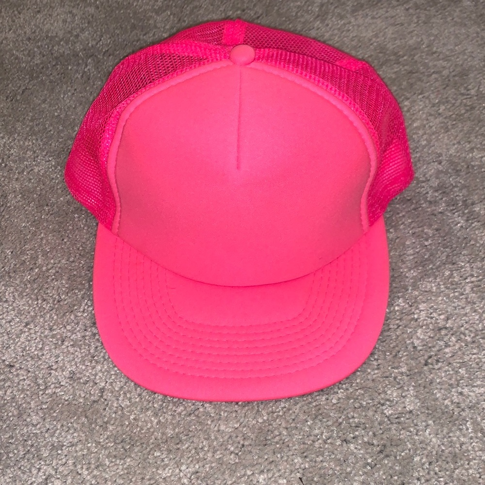 Hot pink plain trucker hat